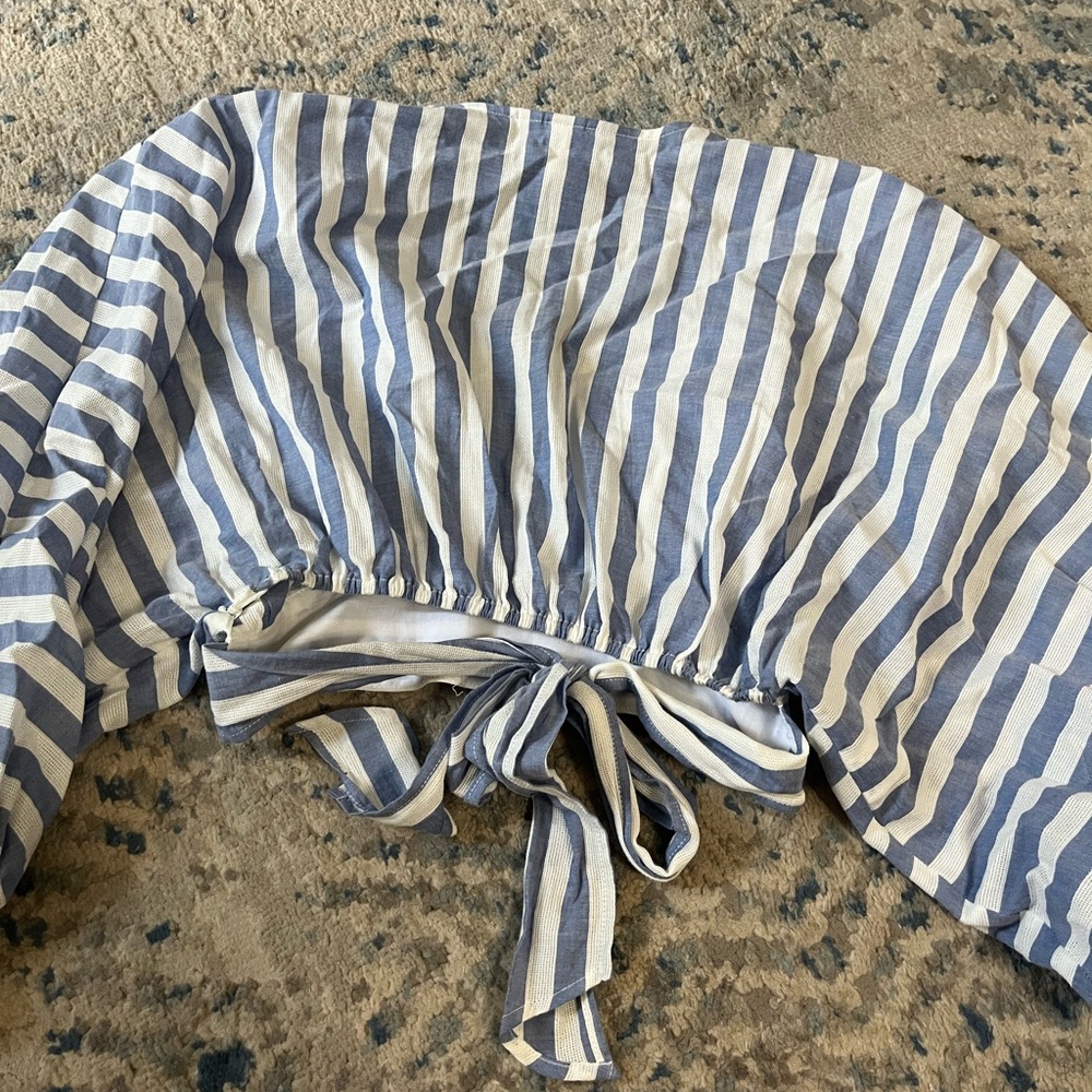 NWOT Anthropologie Dolan striped bow puff sleeve top XS - Picture 5 of 5